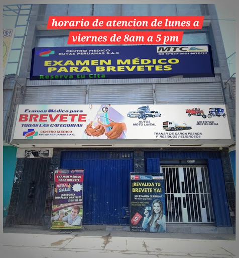 Centro medico RUTAS PERUANAS - SEDE COMAS- examen médico para brevete licencia